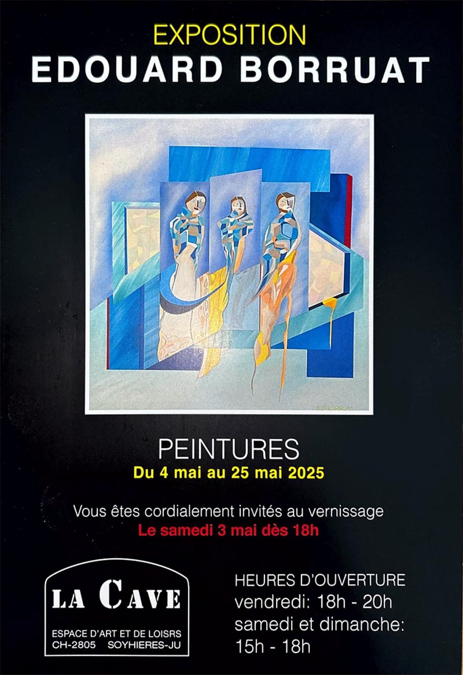 Affiche de l'expo de Edouard Borruat